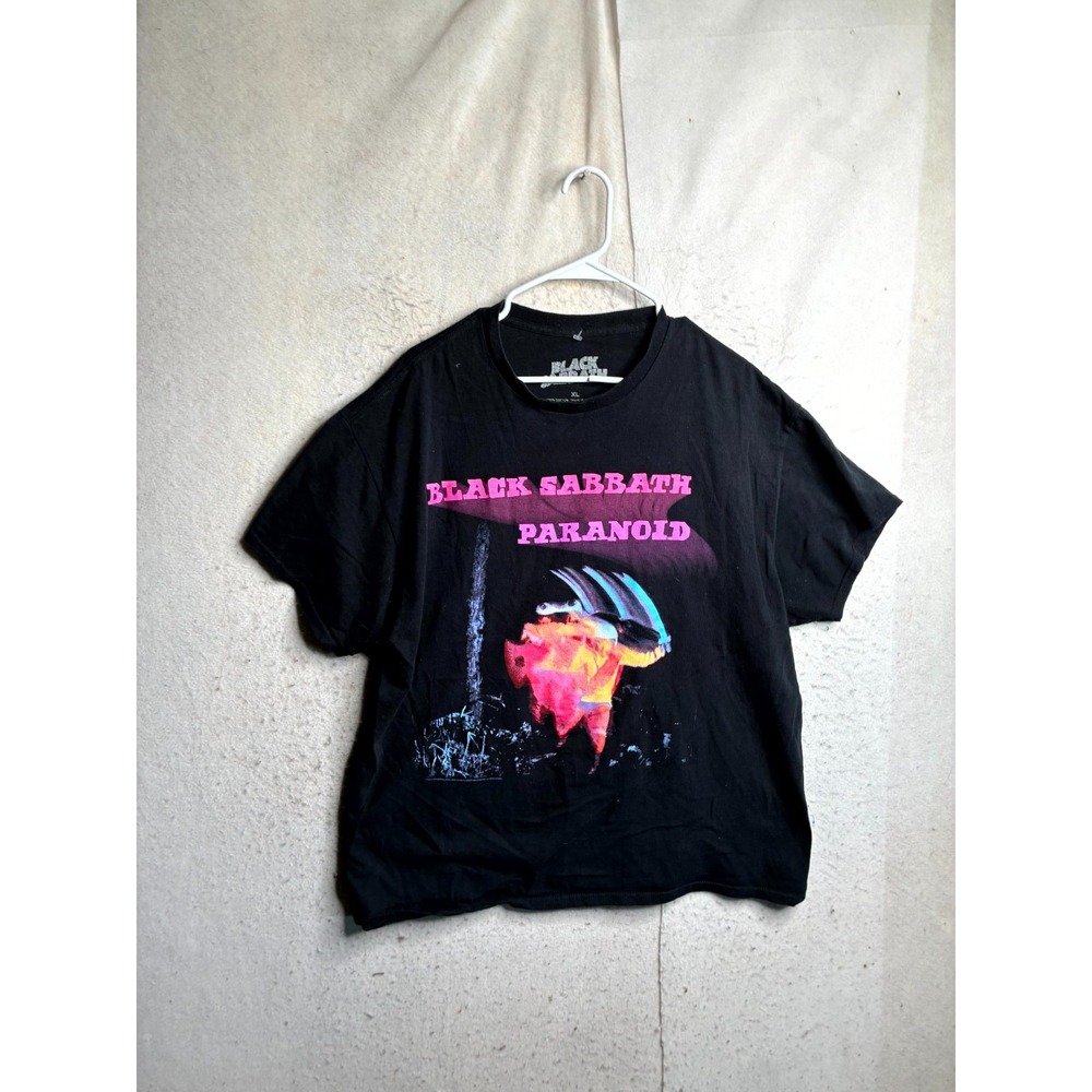 Black Sabbath Paranoid Motion Trails T-Shirt Mens XL Black Graphic Cotton Casual